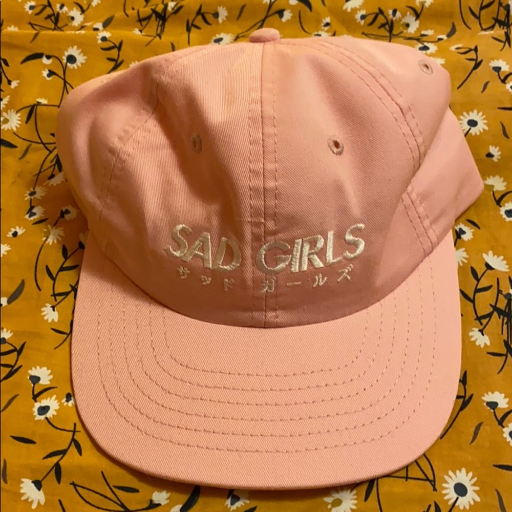 PINK SAD GIRLS HAT *NEVER WORN*